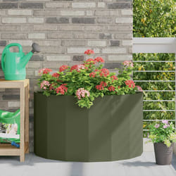 Jardinière Vert Olive 90 X 45 X 50 Cm Acier Vidaxl