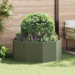 Jardinière Vert Olive 120 X 120 X 50 Cm Acier Vidaxl