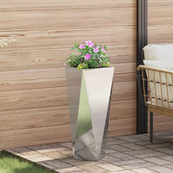 Jardinière Argent 30 X 30 X 75 Cm Acier Inoxydable Vidaxl