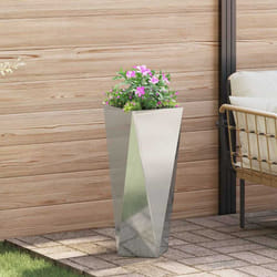Jardinière Argent 30 X 30 X 75 Cm Acier Galvanisé Vidaxl