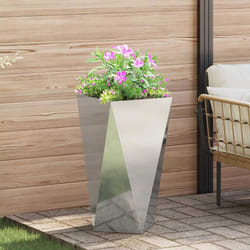 Jardinière Argent 40 X 40 X 75 Cm Acier Galvanisé Vidaxl