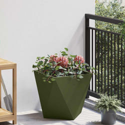 Jardinière Vert Olive 40 X 40 X 40 Cm Acier Vidaxl