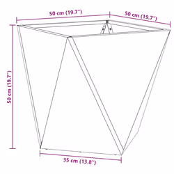 Jardinière Argent 50 X 50 X 50 Cm Acier Inoxydable Vidaxl - Vue supplémentaire 2