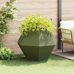 Vidaxl Jardinière Vert Olive 100 X 100 X 80 Cm Acier