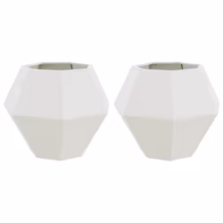 Vidaxl Jardinière 2 Pcs Blanc 75 X 75 X 60 Cm Acier - Vue supplémentaire 2