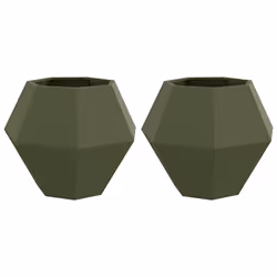 Vidaxl Jardinière 2 Pcs Vert Olive 75 X 75 X 60 Cm Acier - Vue supplémentaire 2