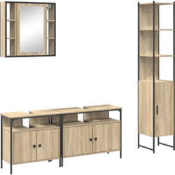 Vidaxl - Ensemble de mobilier de salle de bain 4 pcs Chêne sonoma