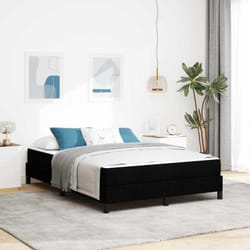 Vidaxl Lit À Ressorts Avec Matelas Noir 140 X 190 Cm Tissu