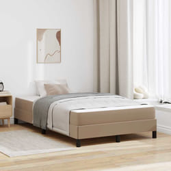 Cadre De Lit Avec Matelas Cappuccino 120 X 190 Cm Tissu Vidaxl
