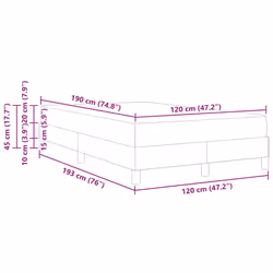 Cadre De Lit Avec Matelas Cappuccino 120 X 190 Cm Tissu Vidaxl - Vue supplémentaire 2
