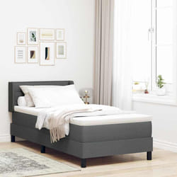 Vidaxl Lit Boxspring Avec Matelas Avec Matelas Gris Foncé 90 X 200 Cm