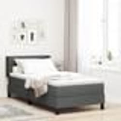 Lit avec ressorts vidaXL et matelas gris foncé 80x200 cm en tissu Tête de lit capitonné vidaXL gris foncé 80 cm en tissu 3341070