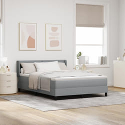 Lit Box Spring vidaXL avec Matelas Gris Clair 140x190 cm Tissu Tête de Lit Capitonnée vidaXL Gris Clair 140 cm Tissu 3341097