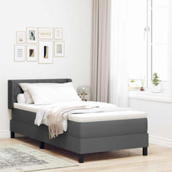 Vidaxl Lit Boxspring Avec Matelas Avec Matelas Gris Foncé 90 X 190 Cm