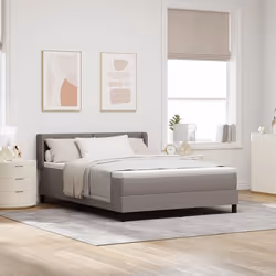 Lit box spring vidaXL taupe 140x200 cm tissu Tête de lit vidaXL design blocs diamant taupe 140 cm tissu 3341171