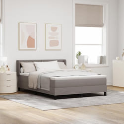 Lit box spring vidaXL taupe 140x200 cm tissu Tête de lit vidaXL design blocs diamant taupe 140 cm tissu 3341171