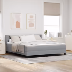 lit à sommier vidaXL avec matelas gris clair 180x200 cm Tissu Tête de lit vidaXL design blocs en diamant gris clair 180 cm 33 ...