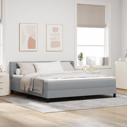 lit à sommier vidaXL avec matelas gris clair 180x200 cm Tissu Tête de lit vidaXL design blocs en diamant gris clair 180 cm 3341181