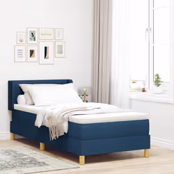Lit à ressorts vidaXL avec matelas bleu 80x200 cm en tissu Tête de lit capitonnée vidaXL bleue 80 cm en tissu 3341264