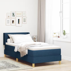 Lit à ressorts vidaXL avec matelas bleu 80x200 cm en tissu Tête de lit capitonnée vidaXL bleue 80 cm en tissu 3341264