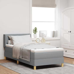 Vidaxl Lit À Ressorts Avec Matelas Gris Clair 100 X 200 Cm Tissu