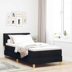 Vidaxl - Lit À Ressorts Avec Matelas Noir 90 X 200 Cm Tissu