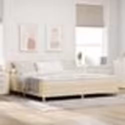 Lit coffre vidaXL avec matelas crème 200x200 cm tissu Tête de lit vidaXL design blocs diamants crème 200 cm tissu 3341382