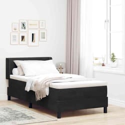 Vidaxl Lit À Ressorts Avec Matelas Noir 100x200 Cm En Velours Noir