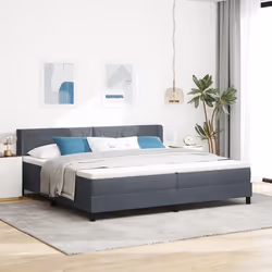 Lit Box Spring vidaXL avec Matelas Gris Foncé 200x200 cm Velours 3341541