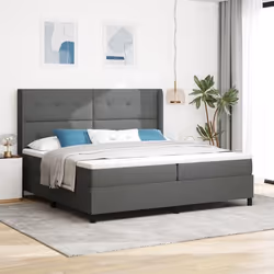 vidaXL Lit coffre avec matelas Gris foncé 200x200 cm Tissu 3341666