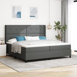 vidaXL Lit coffre avec matelas Gris foncé 200x200 cm Tissu 3341666