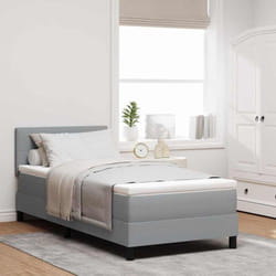 Vidaxl Lit À Ressorts Avec Matelas Gris Clair 100 X 200 Cm Tissu