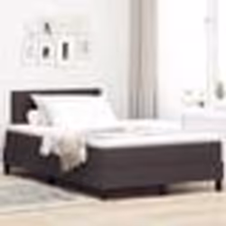 vidaXL Lit à sommier avec matelas et LED marron foncé 120x190 cm en tissu 3342194