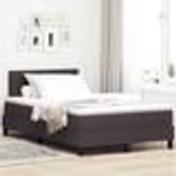 vidaXL Lit à sommier avec matelas et LED marron foncé 120x190 cm en tissu 3342194