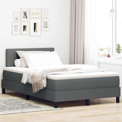 Vidaxl Lit À Ressorts Avec Matelas Gris Foncé 120 X 200 Cm Tissu