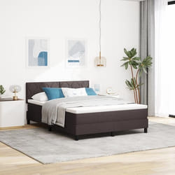 vidaXL Lit Box Spring avec matelas et LED Marron foncé 140x190 cm Tissu 3342285