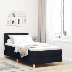 vidaXL Lit à ressort avec matelas & LED Noir 90x190 cm Tissu 3342326