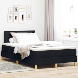 Vidaxl Lit À Ressorts Avec Matelas Noir 120 X 190 Cm Tissu