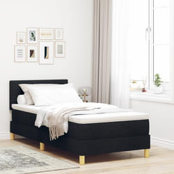vidaXL Lit à ressorts avec Matelas et LED Noir 90x190 cm Tissu 3342403