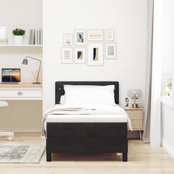 Lit à ressort vidaXL avec matelas et LED Noir 100x200 cm Velours 3342568
