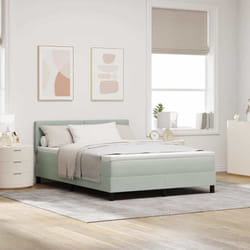 Vidaxl Lit À Ressorts Avec Tête De Lit Gris Clair 140 X 190 Cm Velours