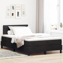Lit Box Spring vidaXL avec Matelas et LED Noir 120x200 cm Velours 3342646