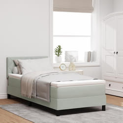 vidaXL Lit à ressort avec matelas et lumière LED Gris clair 90x190 cm Velours 3342686