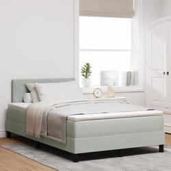 vidaXL Lit à ressort avec matelas et lumière LED Gris clair 120x200 cm Velours 3342710