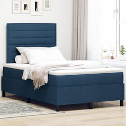 vidaXL Lit à ressort avec matelas et LED bleu 120x190 cm en tissu 3342780