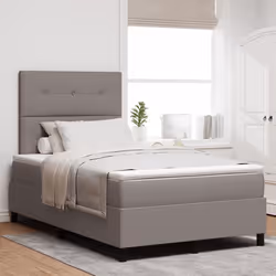 vidaXL Lit plateforme avec matelas et LED taupe 120 x 190 cm en tissu 3342855