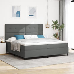 vidaXL Lit ressorts avec Matelas & LED Gris Foncé 200x200 cm Tissu 3342894