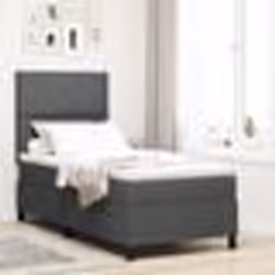vidaXL Lit à sommier avec matelas et LED gris foncé 90x190 cm Tissu 3342908