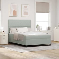 Vidaxl Lit À Ressorts Avec Matelas Gris Clair 140 X 200 Cm Velours