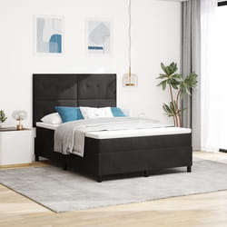 lit box spring vidaXL avec matelas et LED noir 140x190 cm velours 3343312
